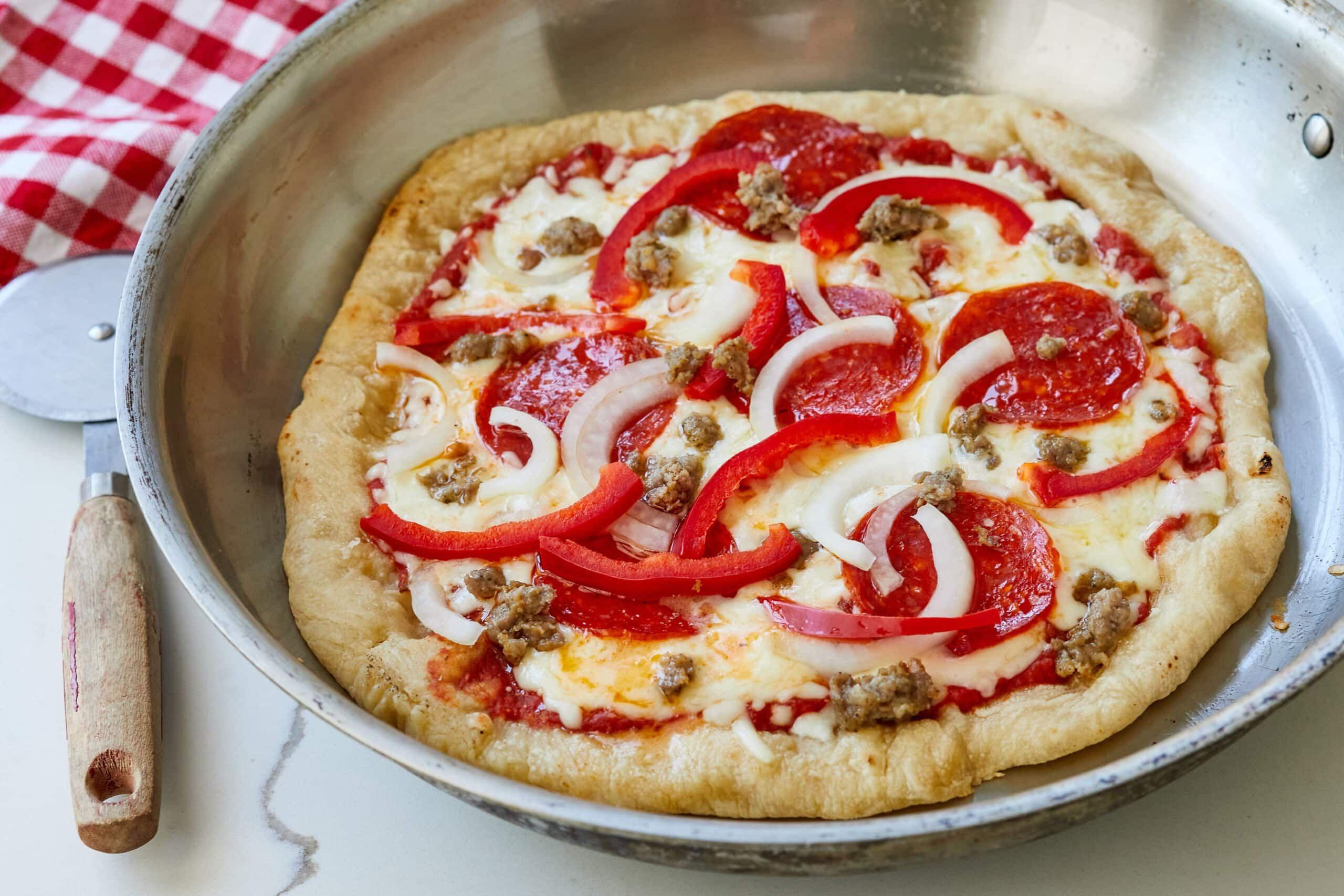 Pan Fried Pizza (Stovetop, No Oven)
